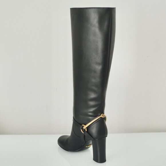 NIB  GUCCI HORSEBIT LEATHER KNEE HIGH BOOTS - Picture 3 of 8